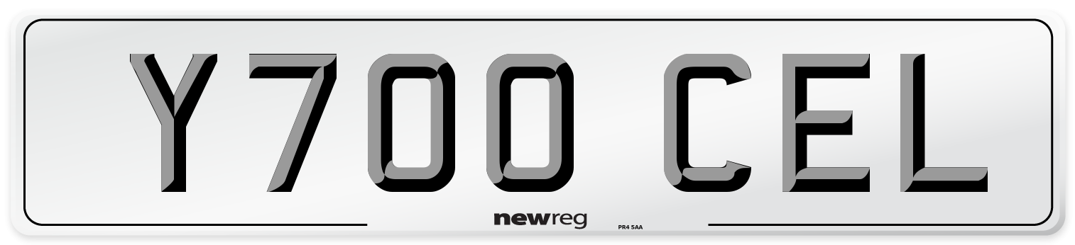 Y700 CEL Number Plate from New Reg